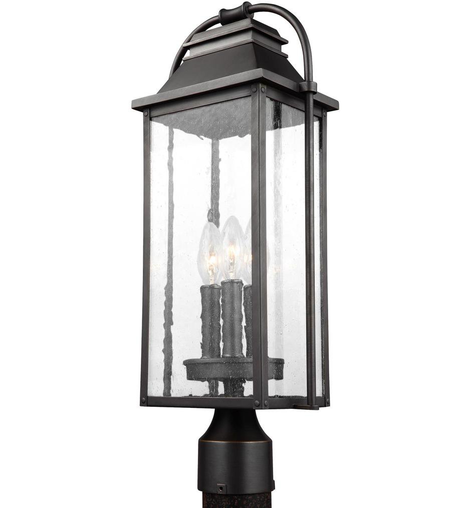 Visual Comfort Studio - Wellsworth 3 Light Outdoor Post Lantern