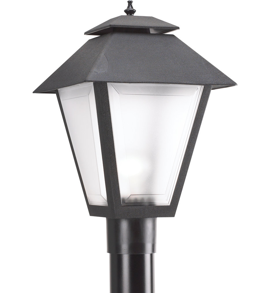 Generation Lighting - Polycarbonate Outdoor Black 1 Light Outdoor Post Lantern