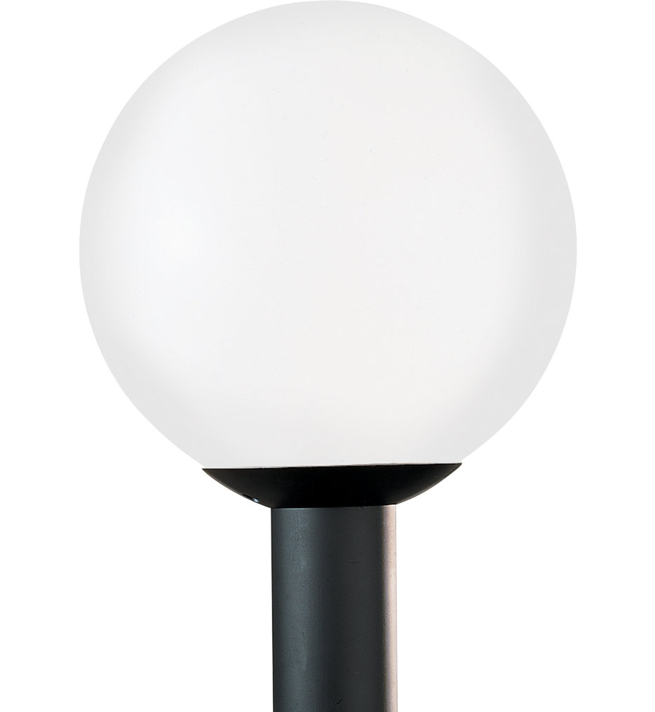 Generation Lighting - Outdoor Globe White Plastic 1 Light Outdoor Post Lantern