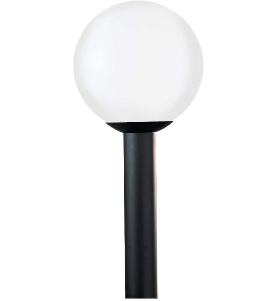 Generation Lighting - Outdoor Globe White Plastic 1 Light Outdoor Post Lantern