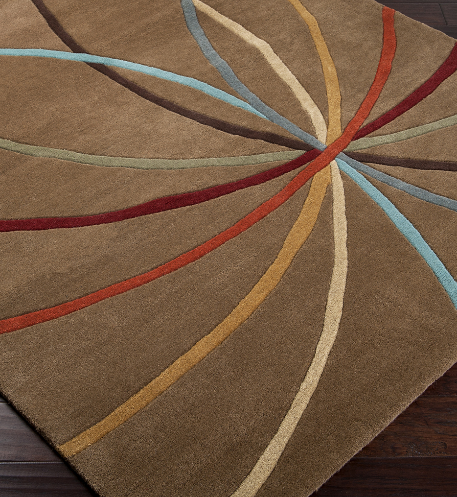 Forum Multi Color Curves Hand Tufted Rug