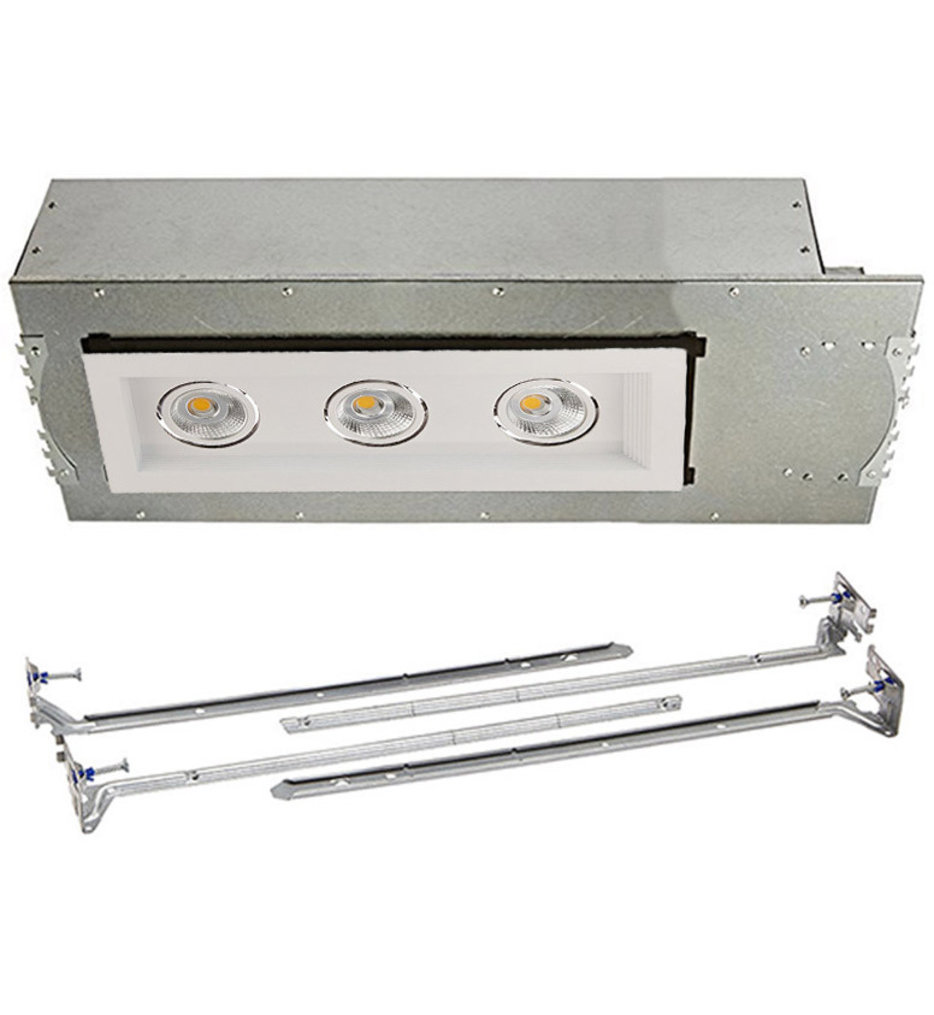 WAC Lighting - MT-3LD311NA-F930WT - Mini Multiples New Construction LED Flood Beam 3 Light Multispot Complete Recessed Kit