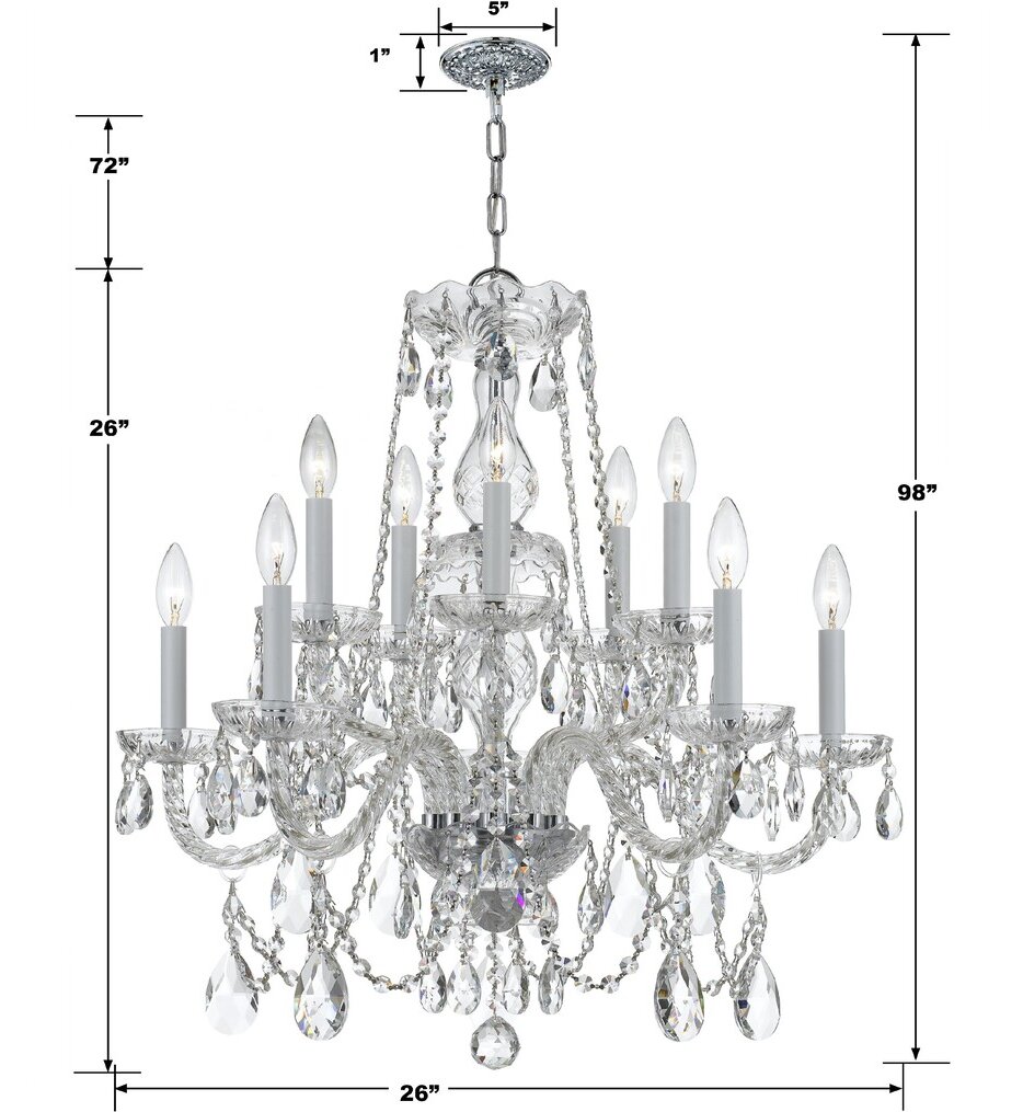 Traditional Crystal 26" Chandelier