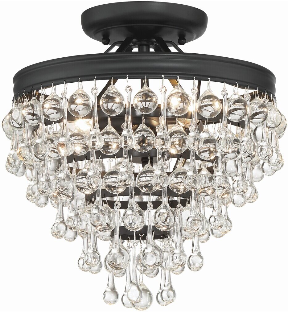 Crystorama - Calypso 13" Semi Flush