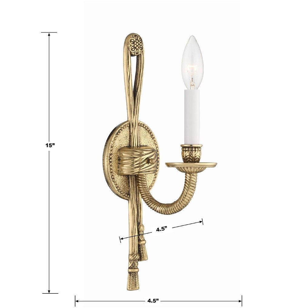 Cast Brass Wall Mount 15" Wall Sconce