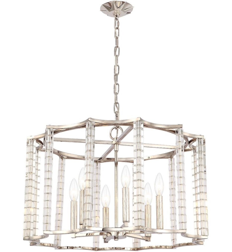 Crystorama - 8856-PN - Carson 28" Chandelier