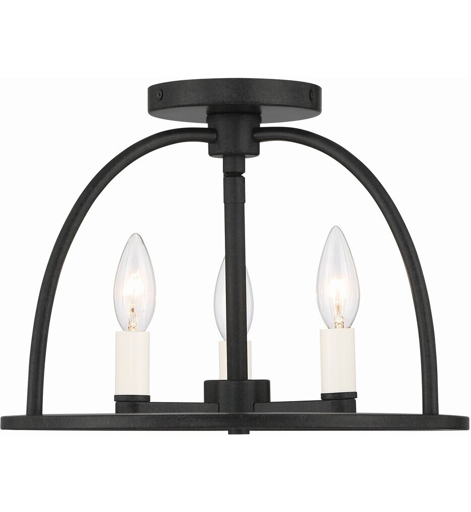 Crystorama - Abbott 13.75" Semi Flush