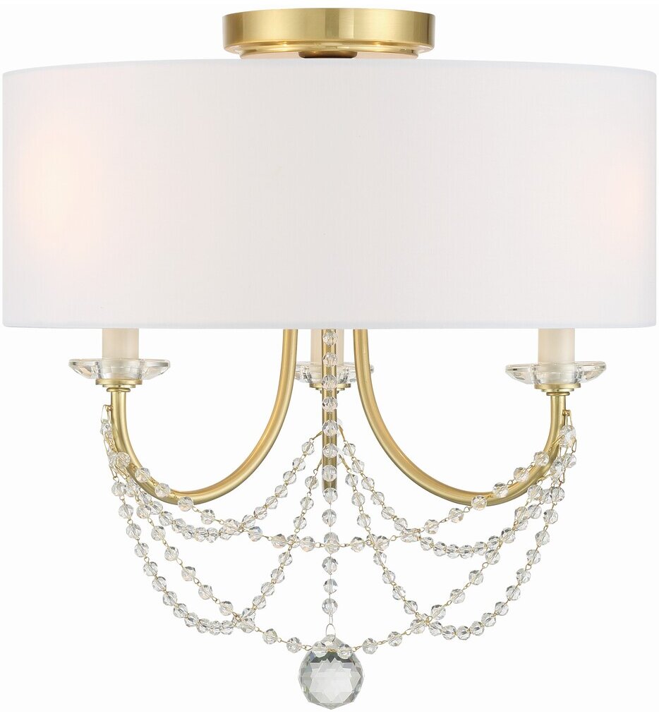 Crystorama - Delilah 15.75" Semi Flush