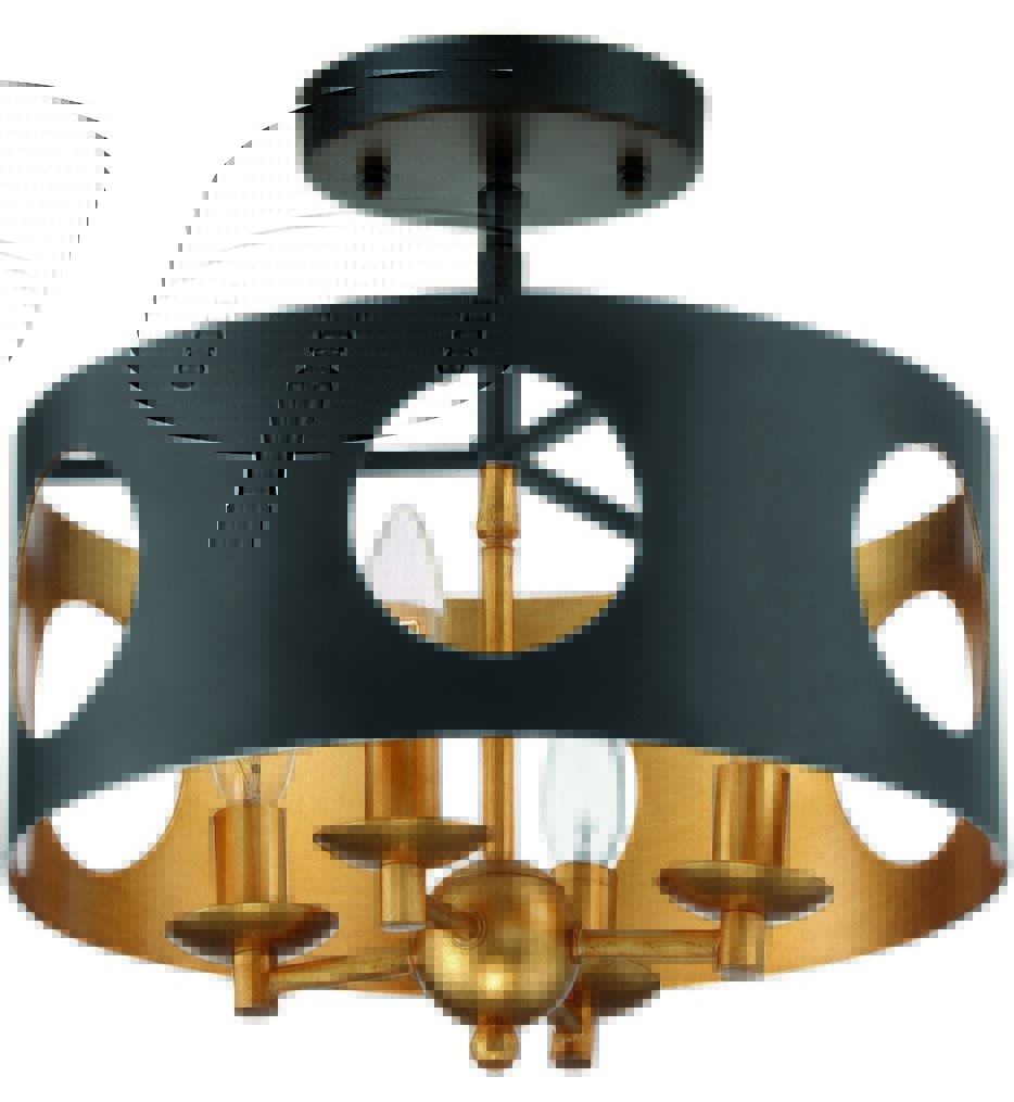 Crystorama - ODE-700-BK-GA_CEILING - Odelle 14" Semi Flush