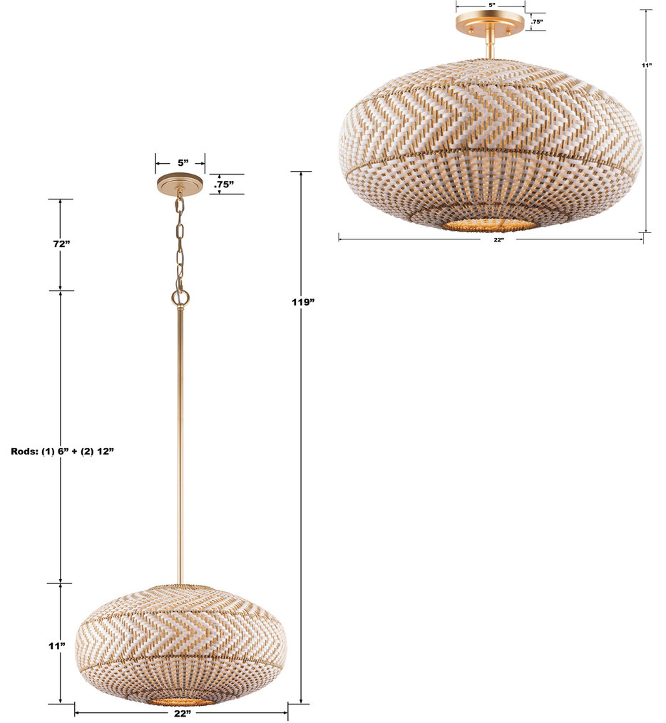 Zanzibar 22" Pendant