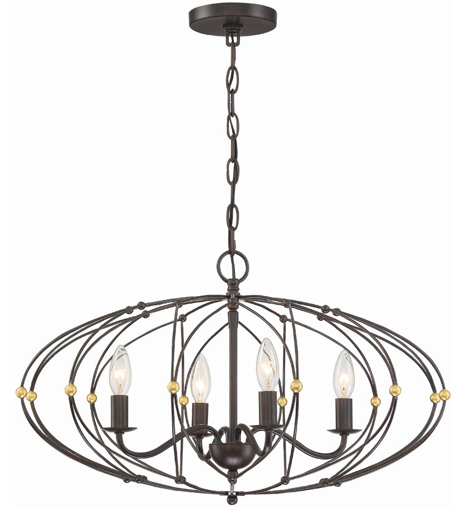 Crystorama - ZUC-A9034-EB-GA - Zucca 24.5" Chandelier