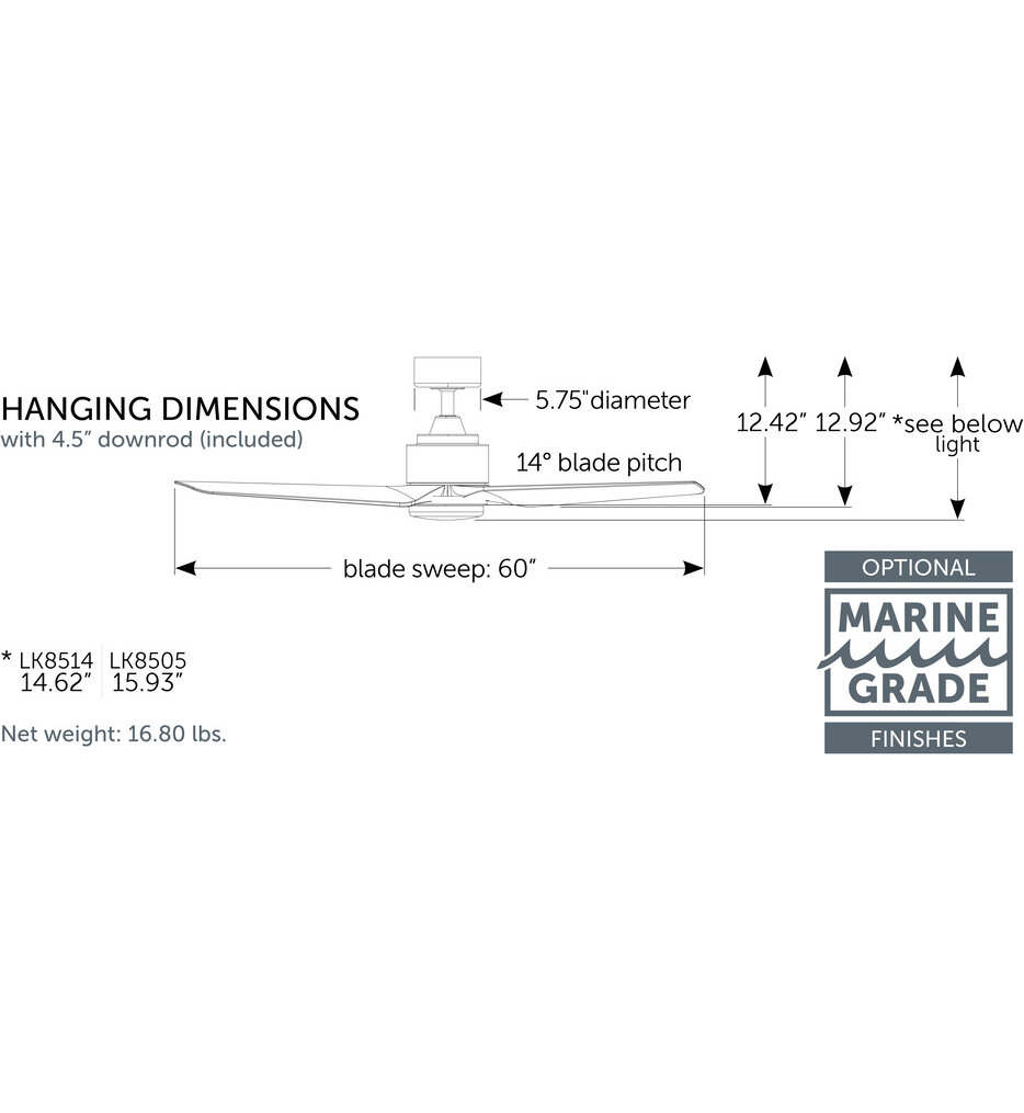 Fanimation - FPD8514BLW-60BLW-LKBS - TriAire Custom 60" Ceiling Fan