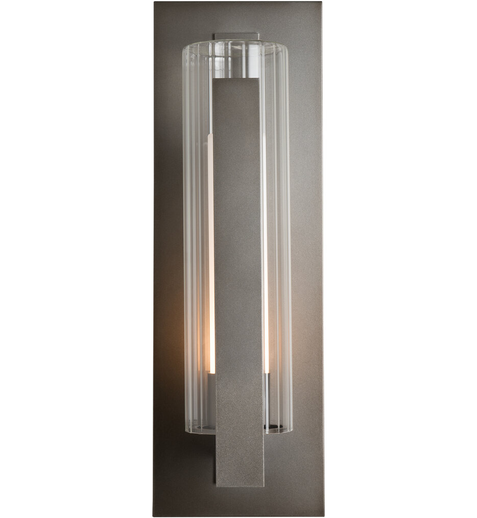 Vertical Bar Fluted Glass Large Outdoor Wall Sconce