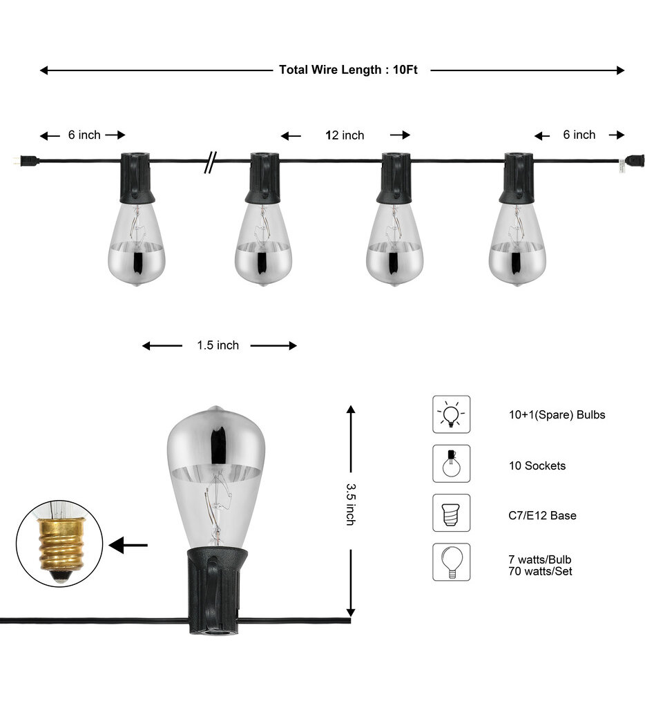 10' Outdoor String Lights