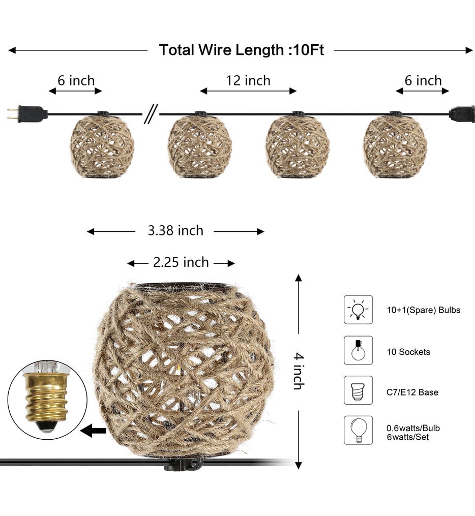 Oahu 120" String Lights