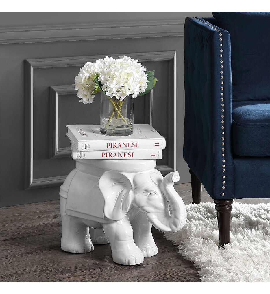 White Elephant 14" Accent Table