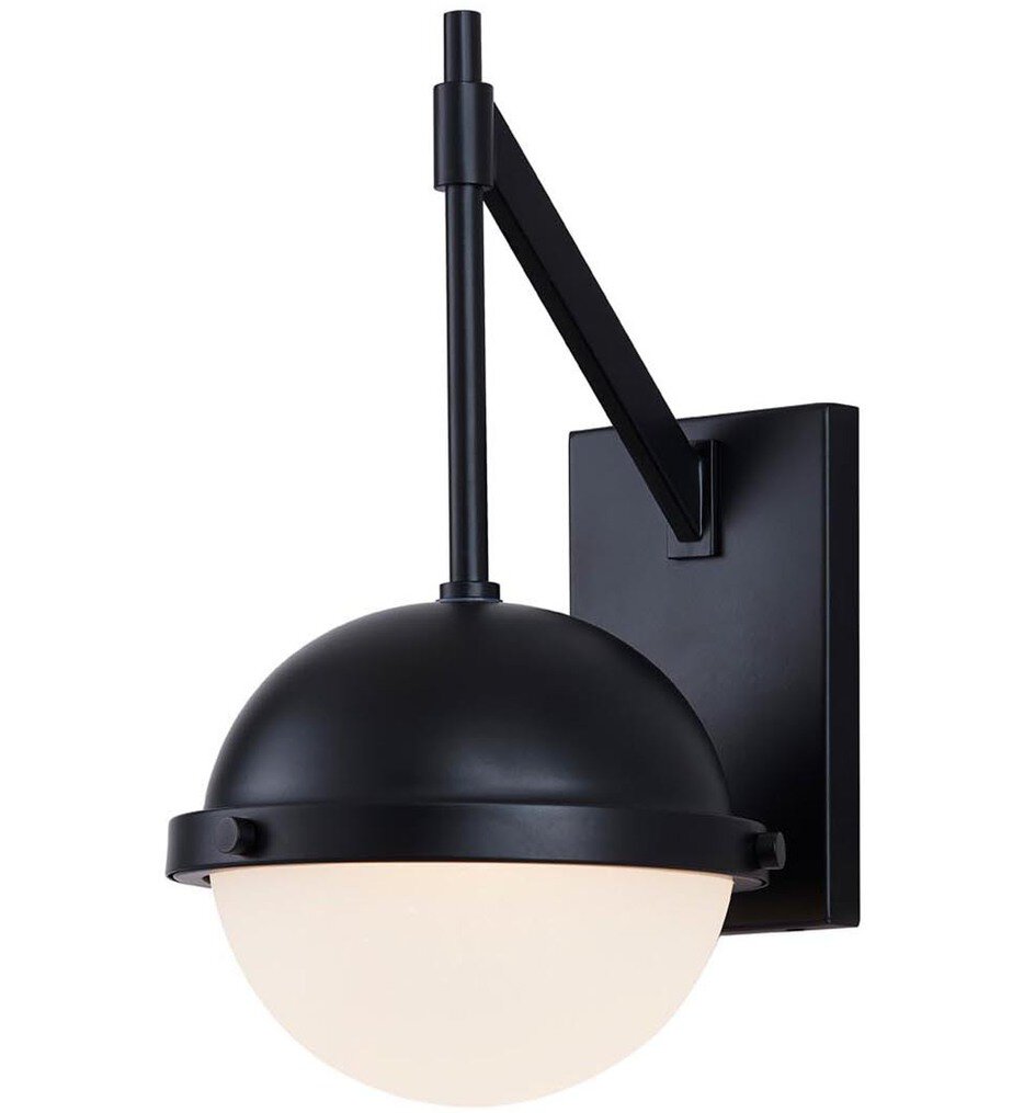 Justice Design Group - FSN-7102W-ETCH-MBLK - Bowery 14.75" Outdoor Wall Sconce