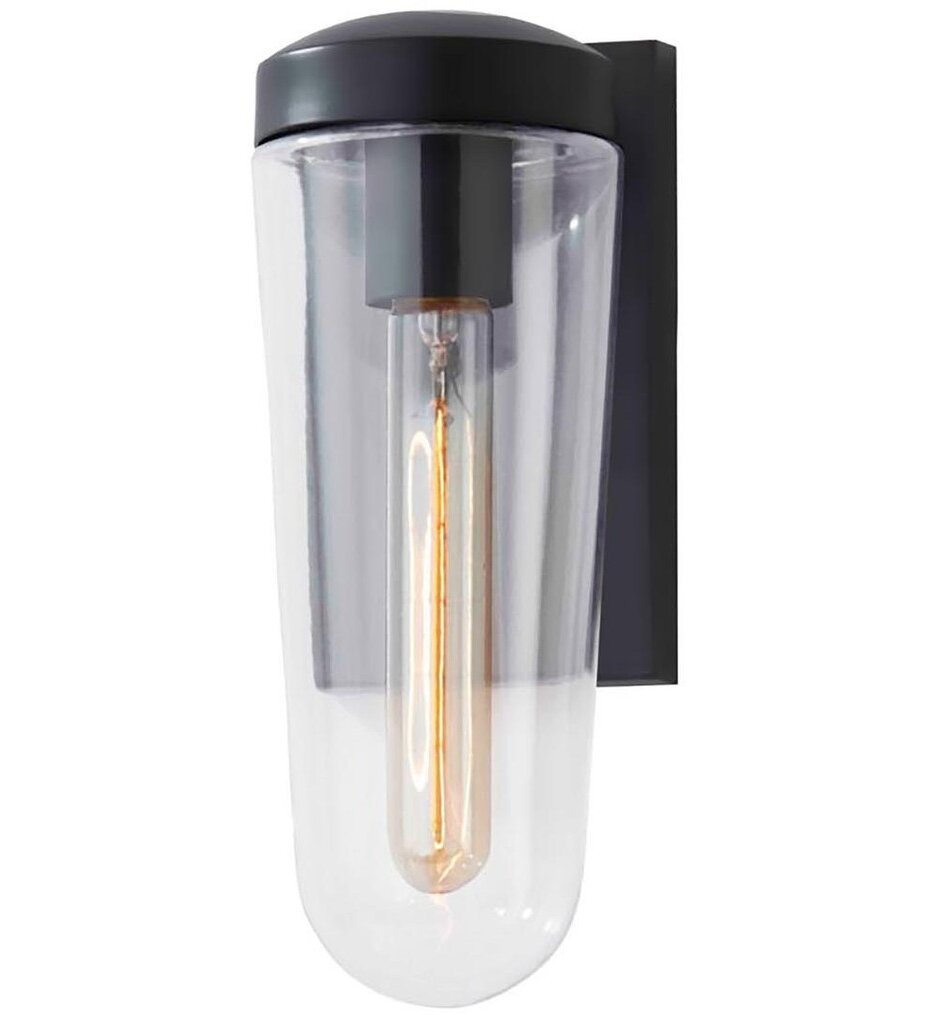 Justice Design Group - FSN-7192W-CLER-MBLK - Hudson 10.75" Outdoor Wall Sconce