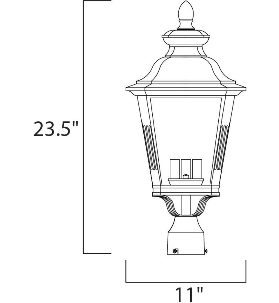 Knoxville 23.5" 3 Light Outdoor Post Lantern