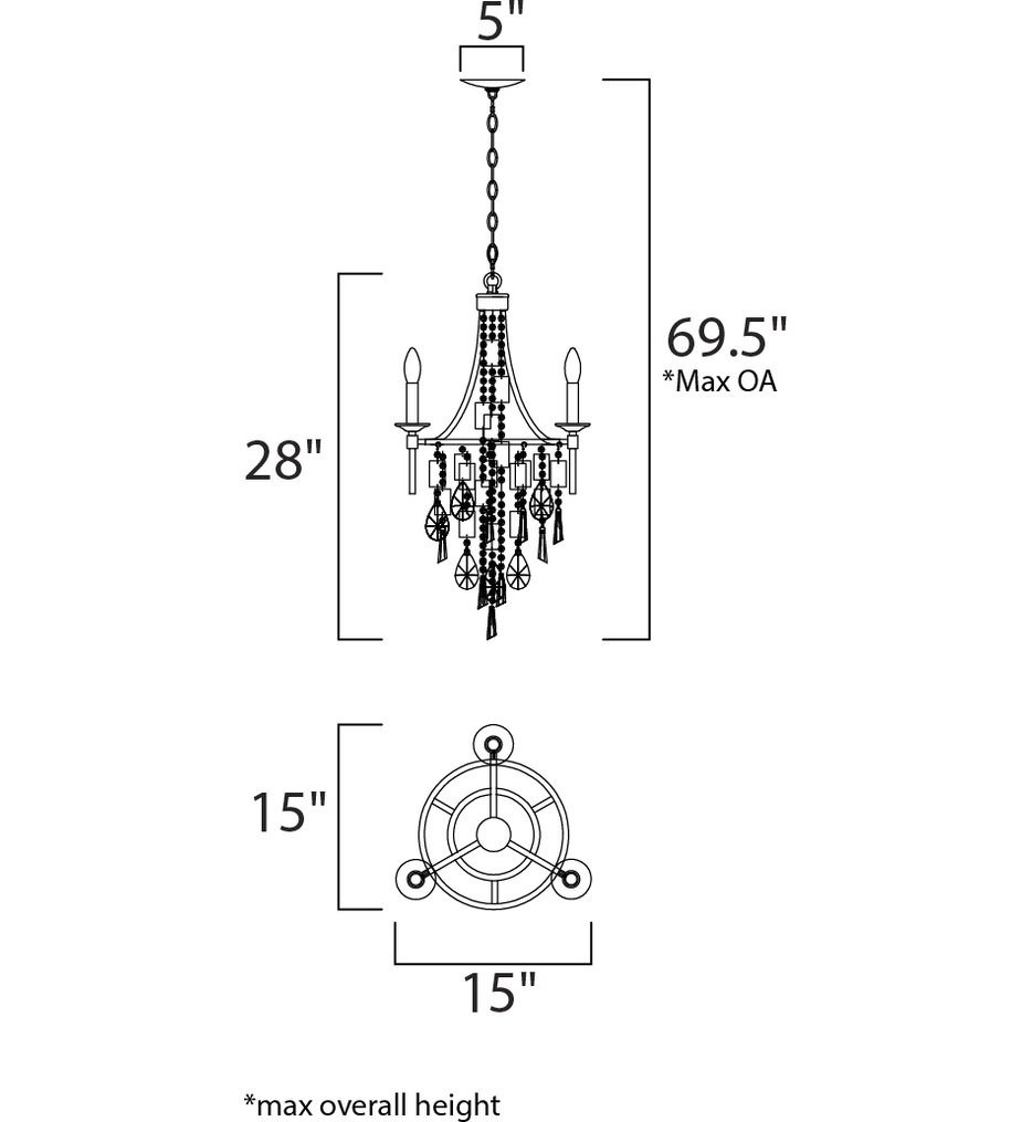 Maxim Lighting 14423CZGS Cebu 15" Chandelier