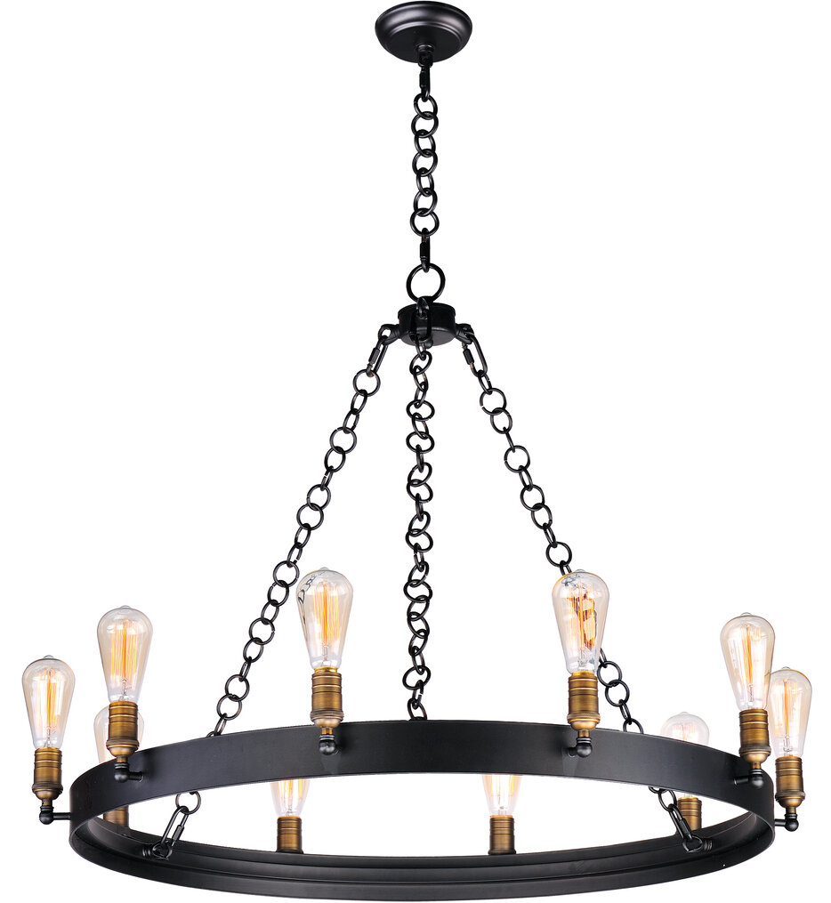 Maxim Lighting - 26275BKNAB/BUL - Noble 37.5" Chandelier