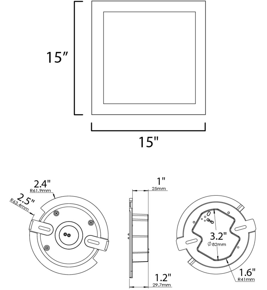 Wafer 15" Flush Mount