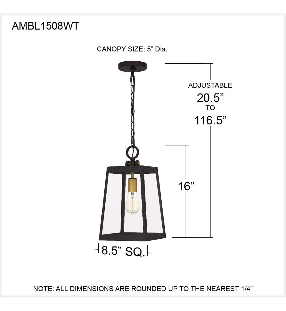 Amberly Grove 8.5" Outdoor Pendant