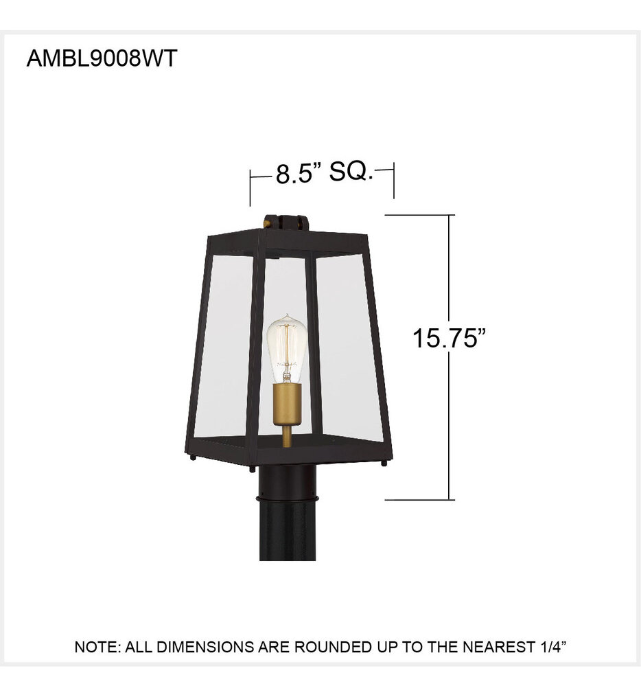Quoizel AMBL9008WT Amberly Grove 15.75" Outdoor Post Mount