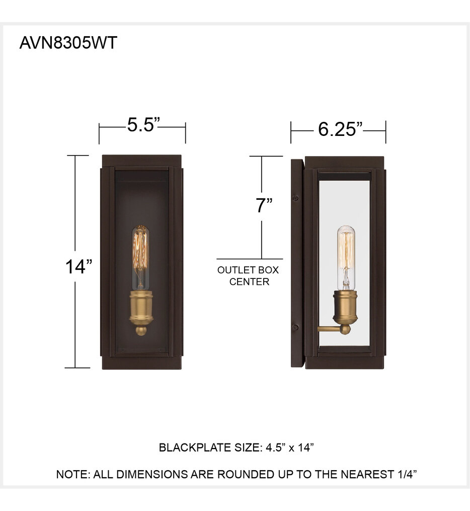 Avon 14" Outdoor Wall Sconce