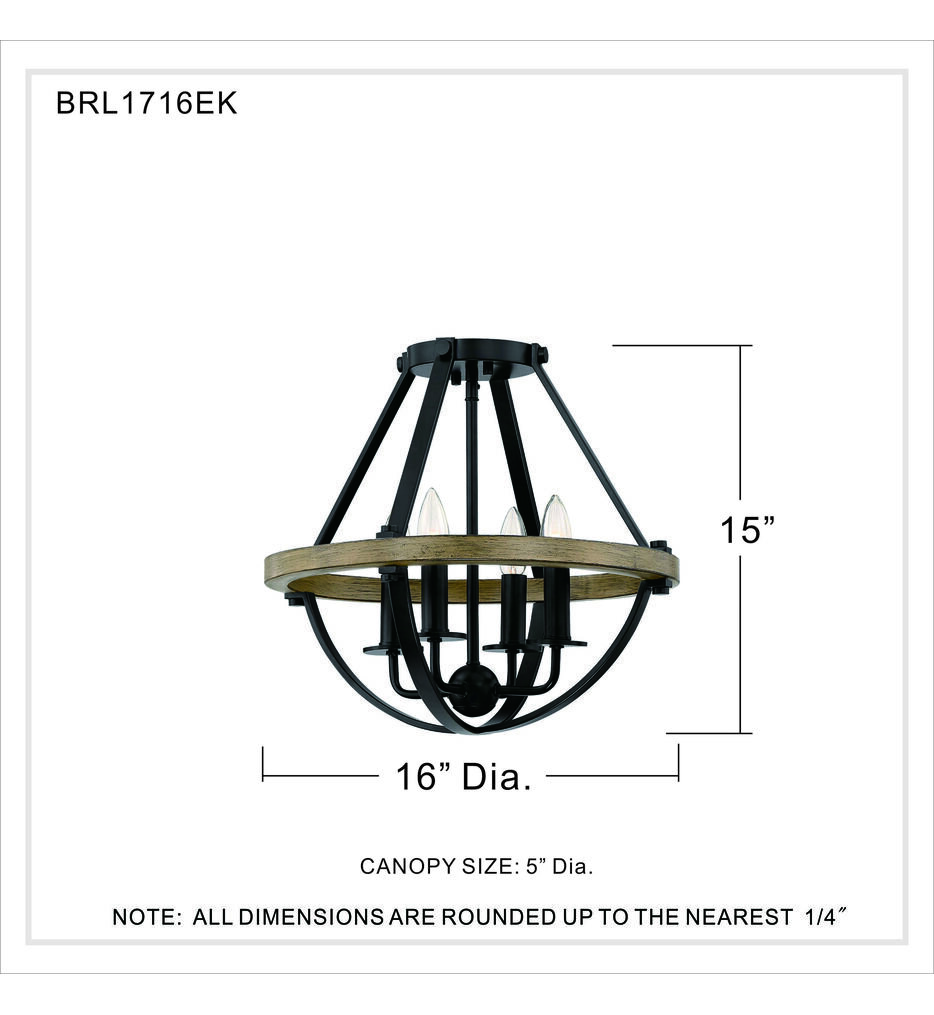 Quoizel - BRL1716EK - Bartlett 16" Semi-Flush Mount