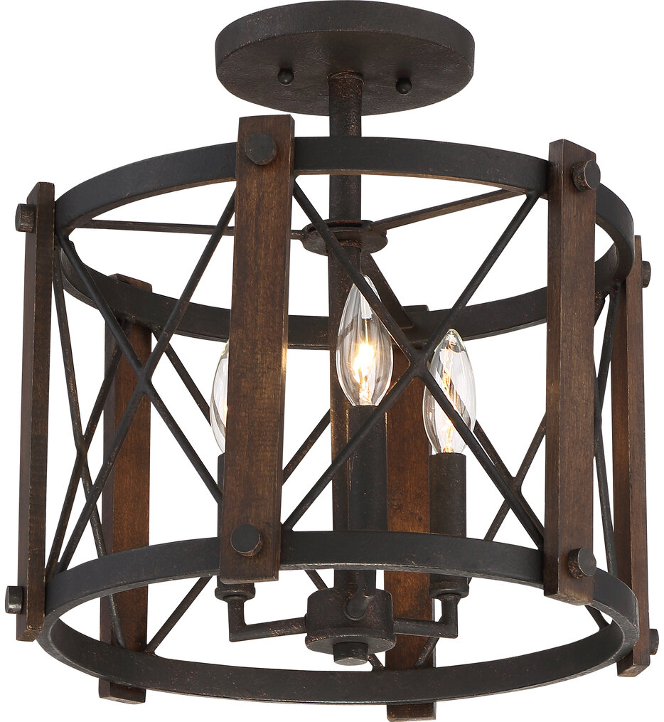 Baron 15" Semi-Flush Mount