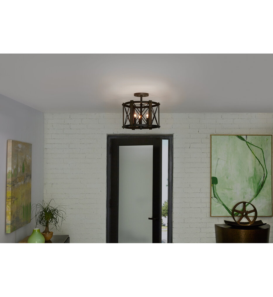 Baron 15" Semi-Flush Mount