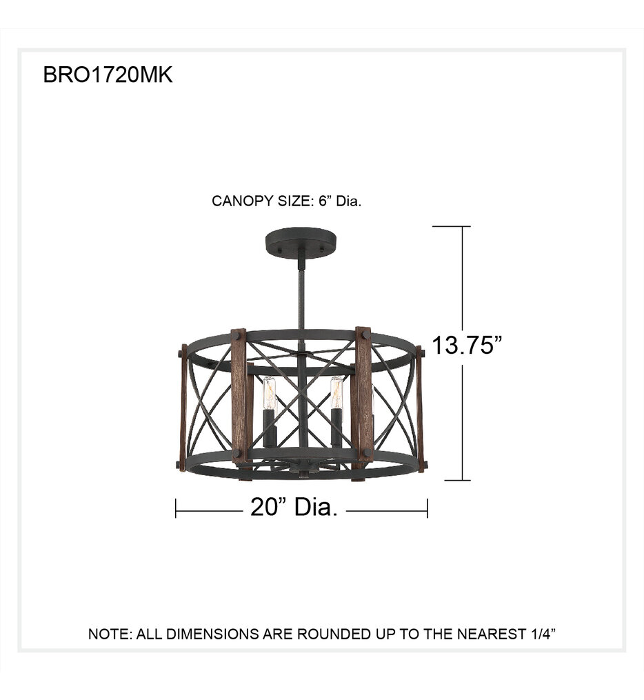 Baron 20" Semi-Flush Mount