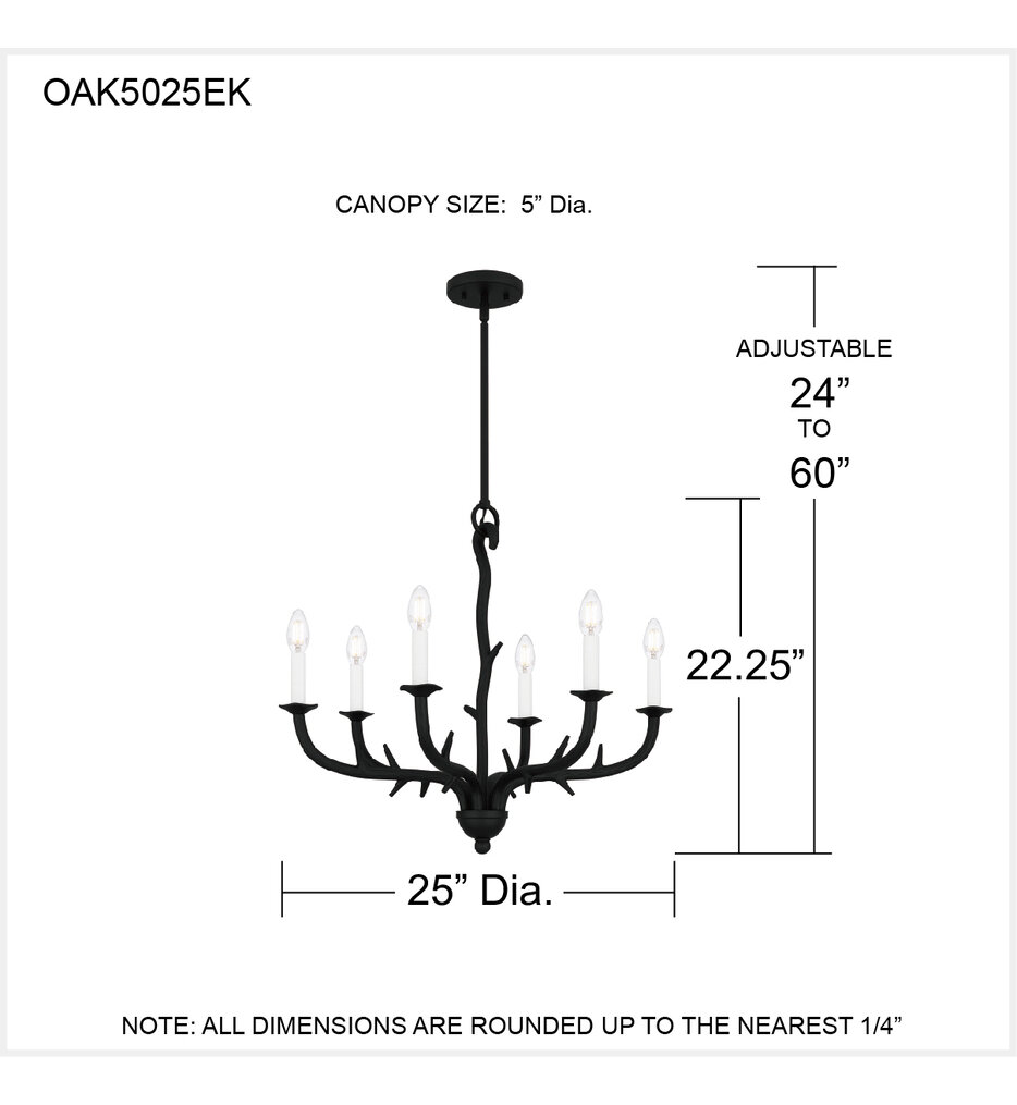 Oakley 25" Chandelier
