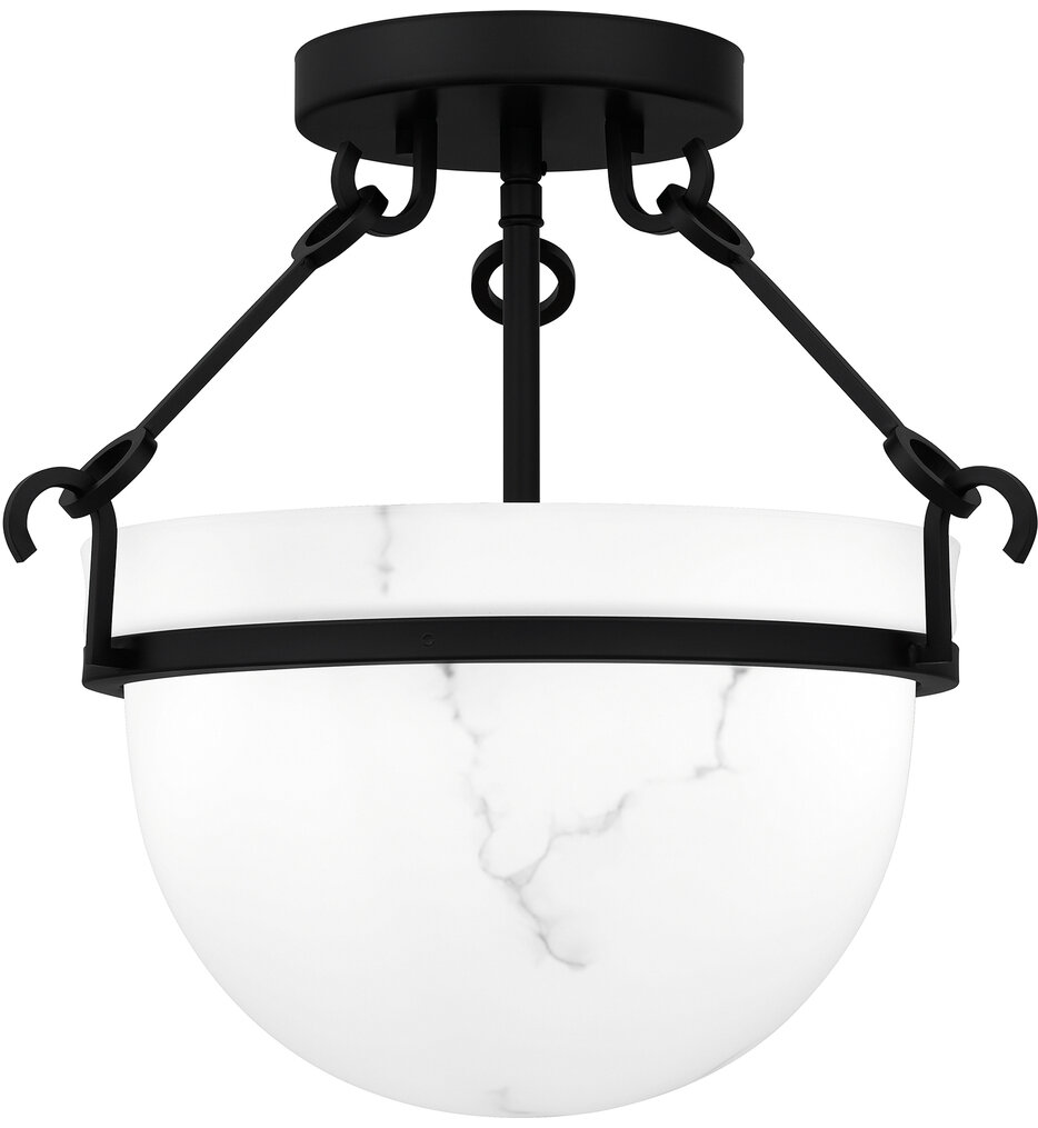 Quoizel - QSF6185MBK - Danyon 14" Semi Flush