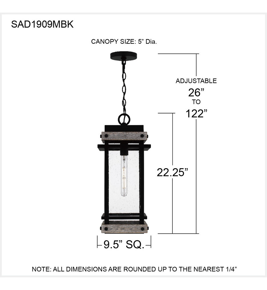 Strader 9.5" Outdoor Pendant