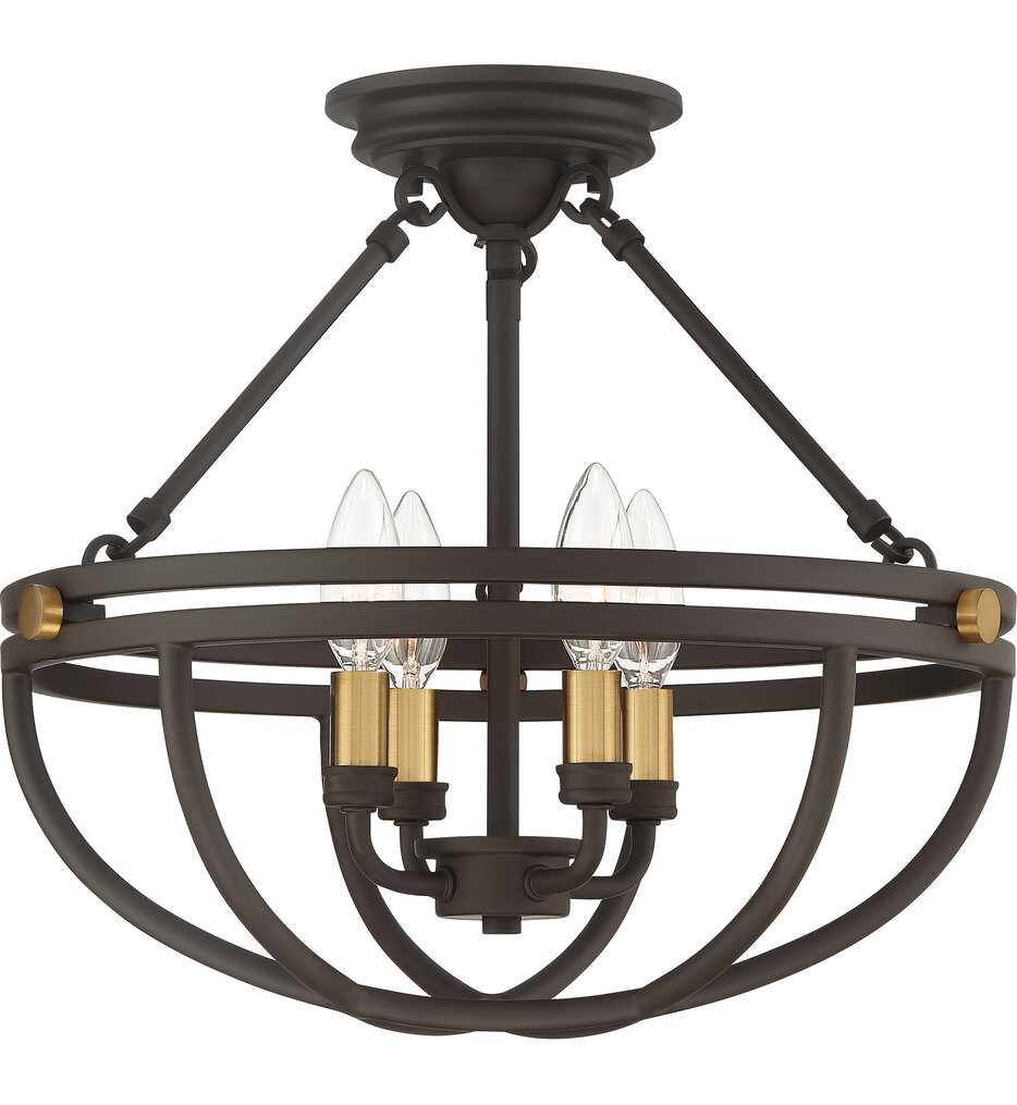 Quoizel - SRG1716WT - Sergeant 15.75" Semi-Flush Mount