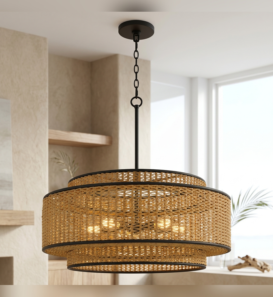 Quoizel - TET2830MBK - Teton 30-inch Pendant