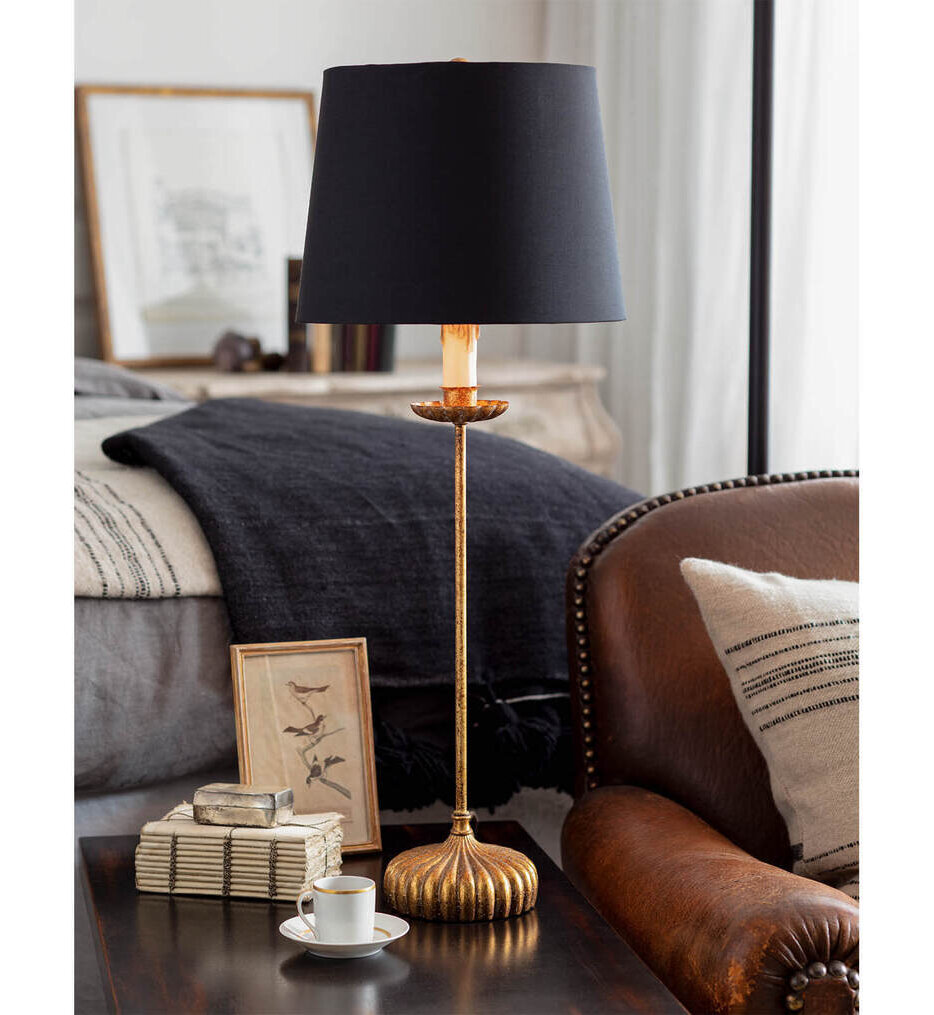 Clove Stem With Black Shade 28.5" Table Lamp