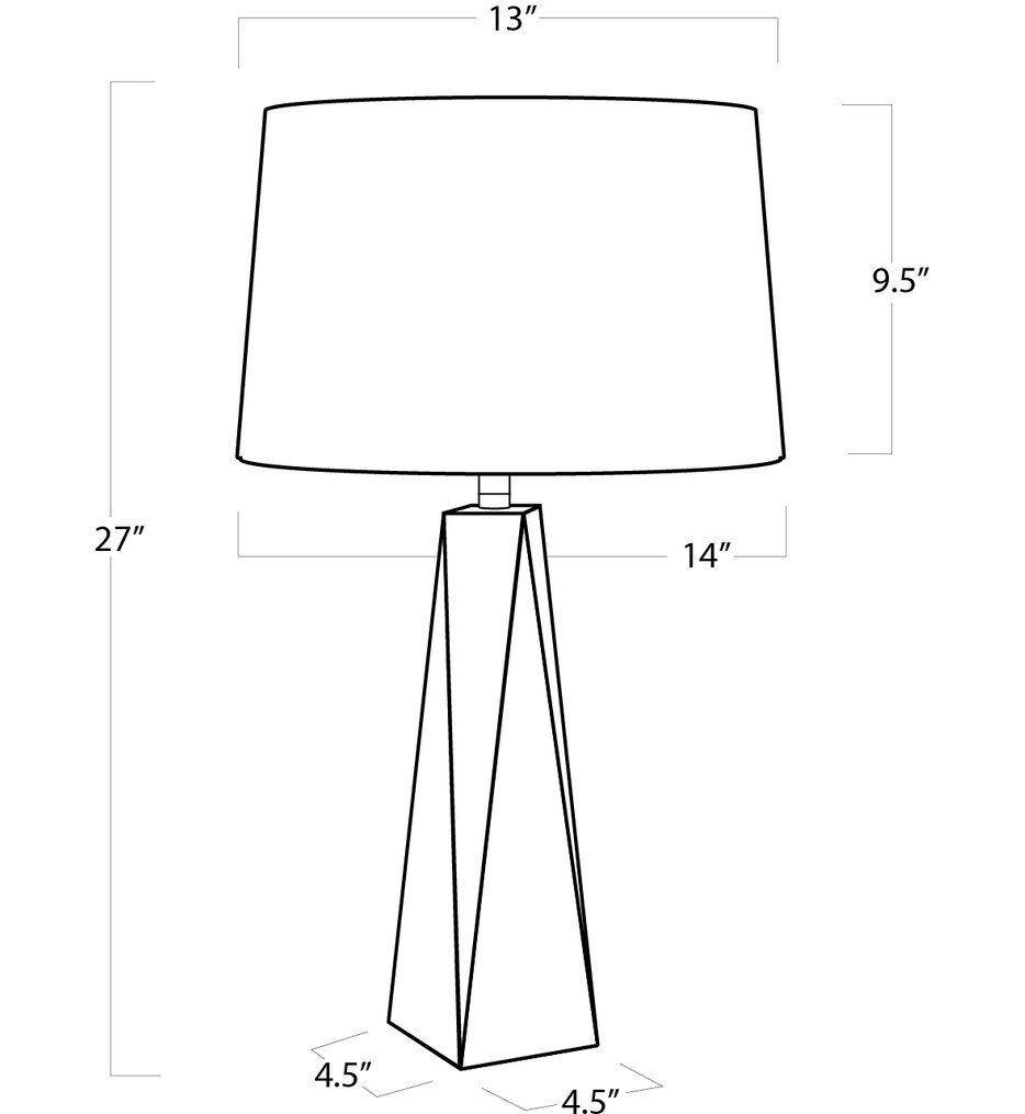 Angelica Crystal Small 27" Table Lamp
