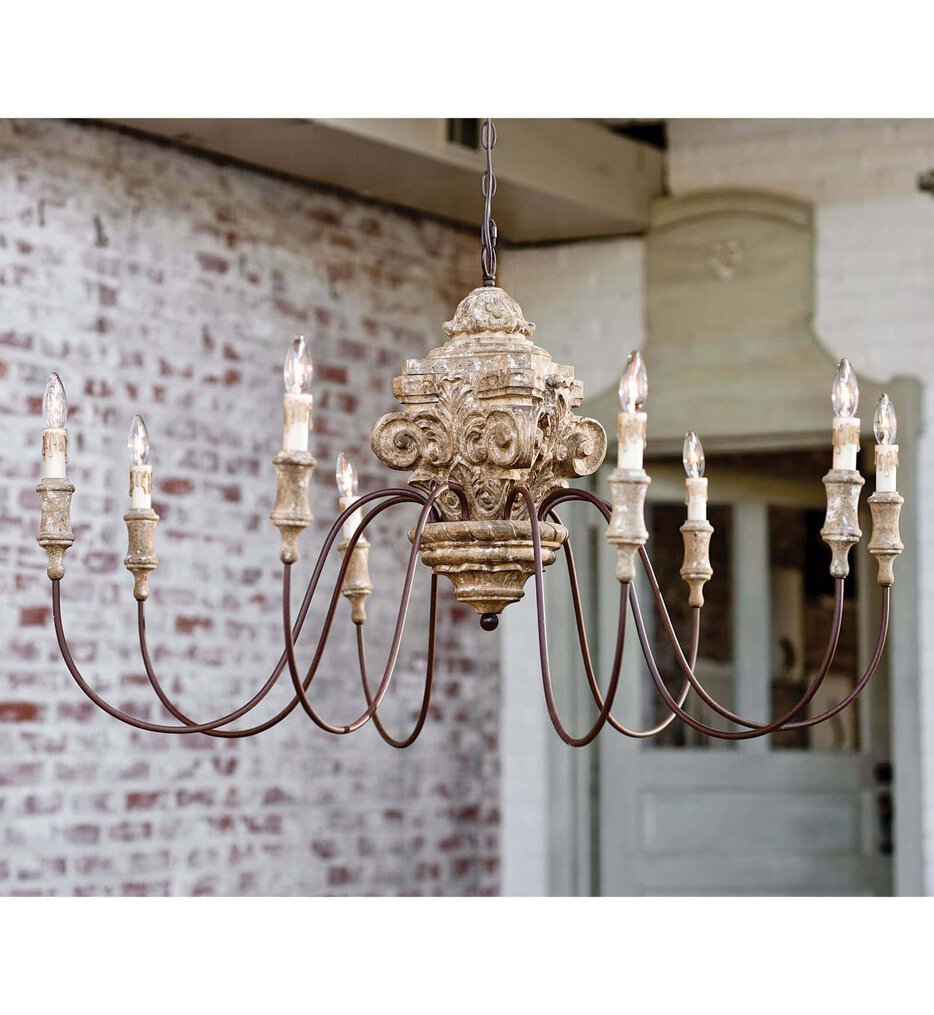 Wood 49" Chandelier