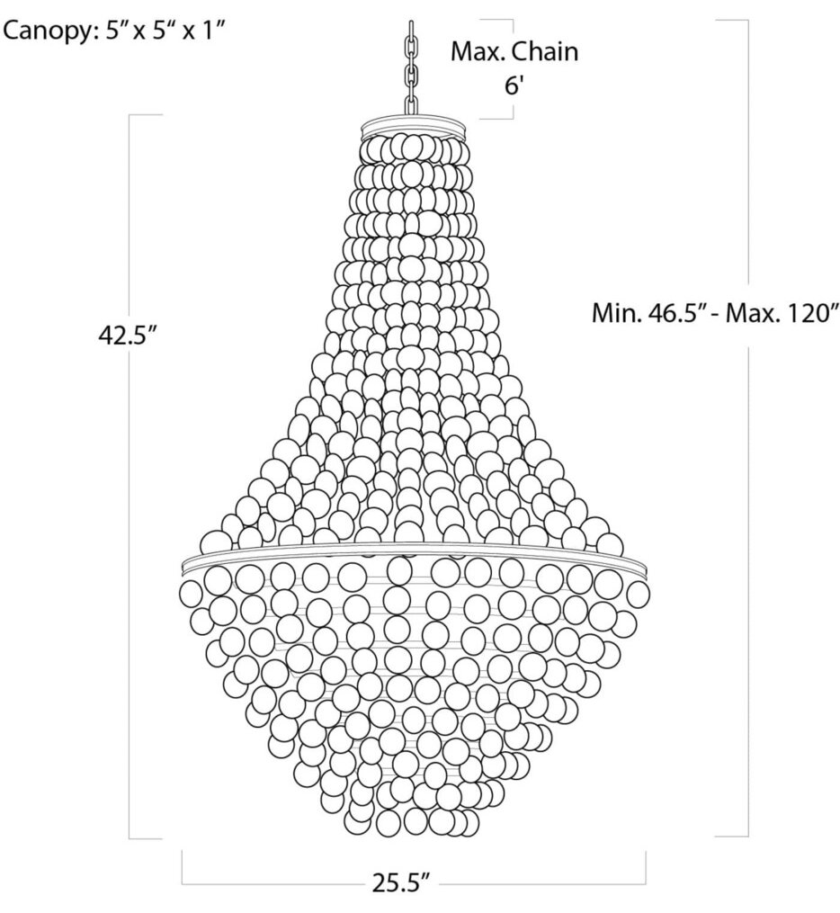 Capri Abalone 25.5" Chandelier