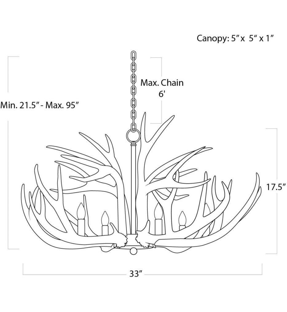 Antler 33" Chandelier