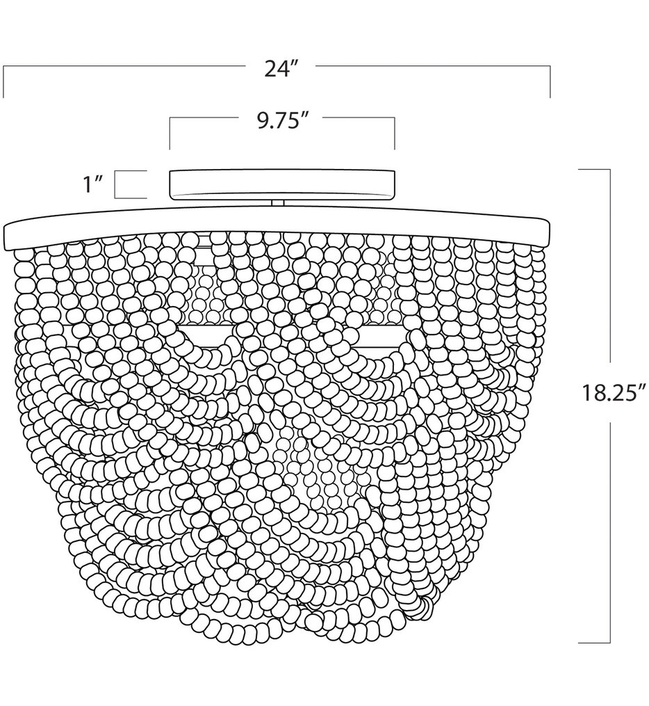 Ombre Wood 24" Flush Mount