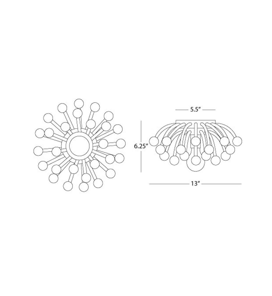 Anemone 13" Flush Mount