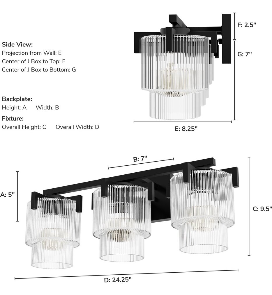 Hunter 13155 Jasmine Roth Ontario 24.2'' Bath Vanity Light