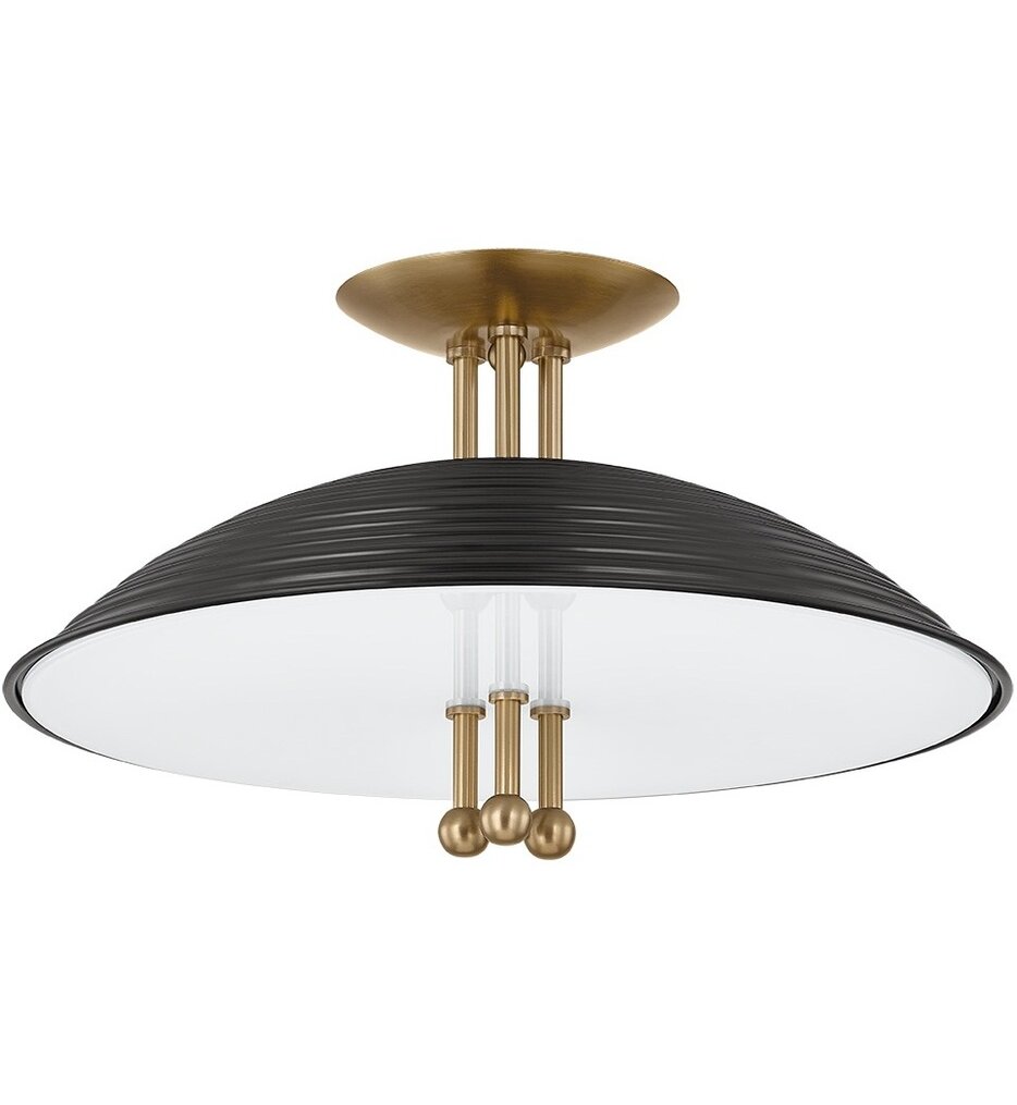 Troy Lighting - C4416-PBR/SBK - Larkin 16" Semi-Flush Mount