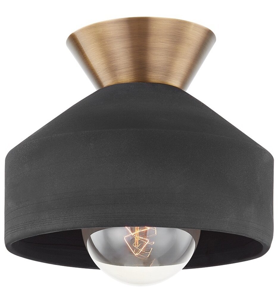 Troy Lighting - C9811-PBR/CBK - Covina 11" Flush Mount