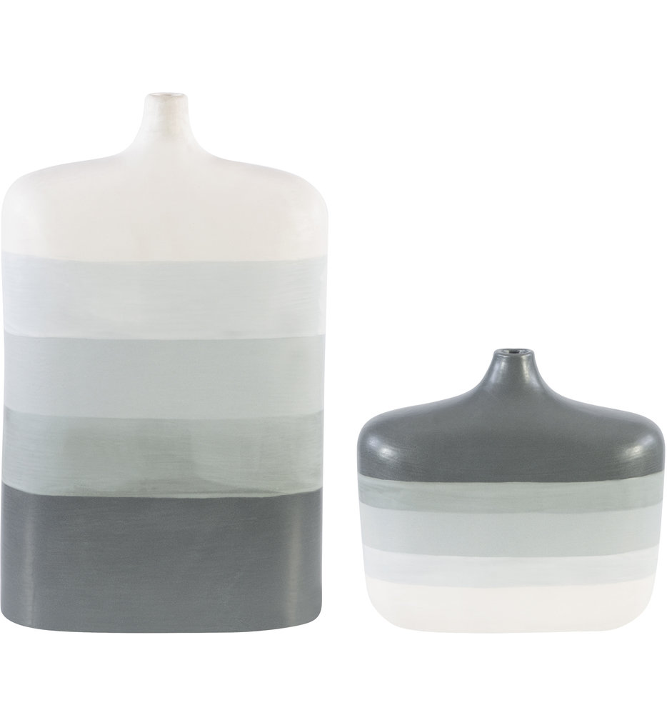 Uttermost 17722 Guevara Striped Gray Vases (Set of 2)