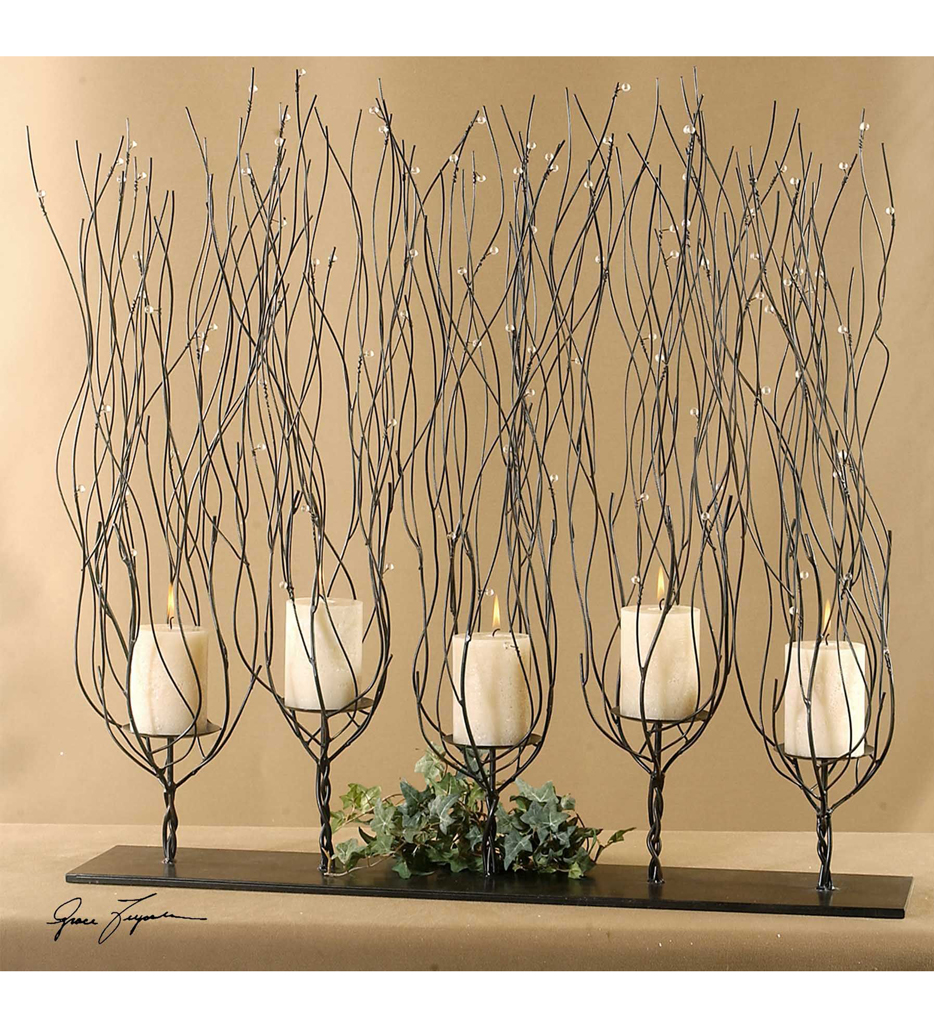 Uttermost 20605 Fedora Dark Brown Candle Holder